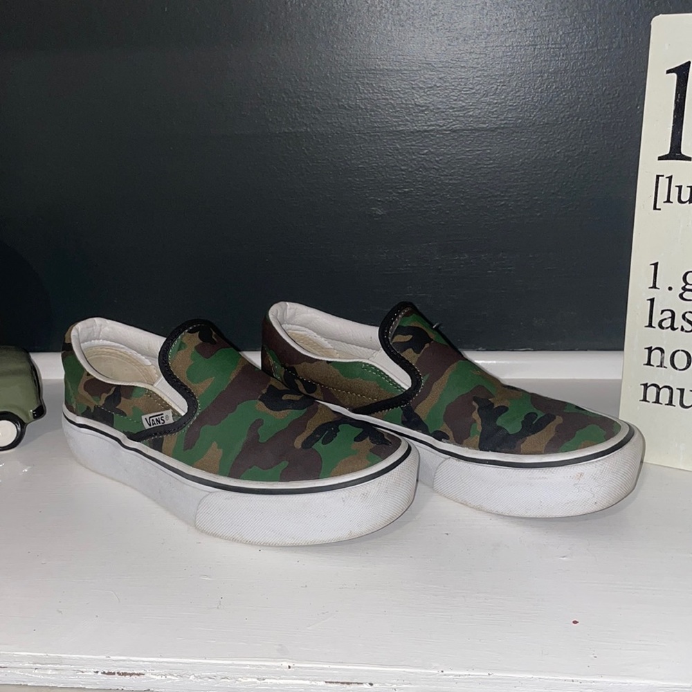 VANS, Camo Custom Platform slip ons